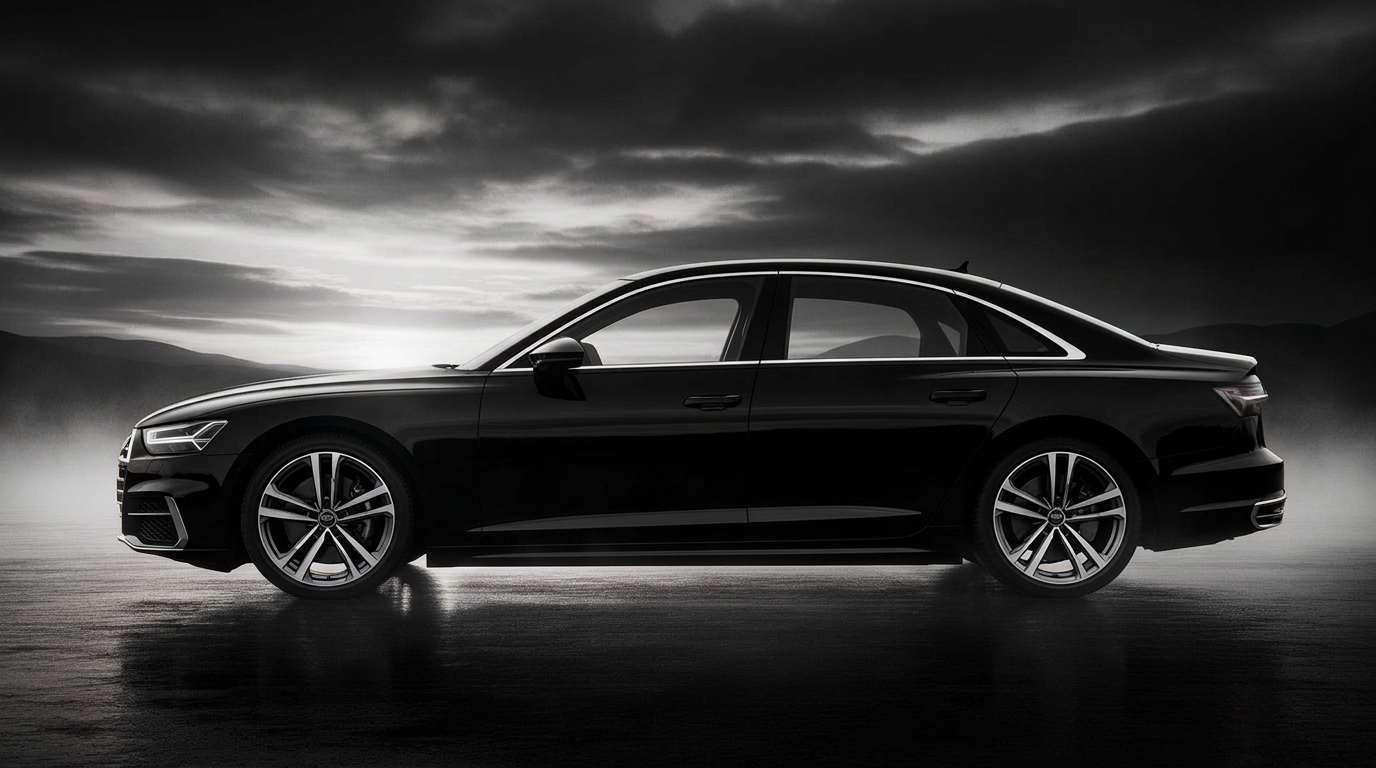 Luxury vehicle at sunset